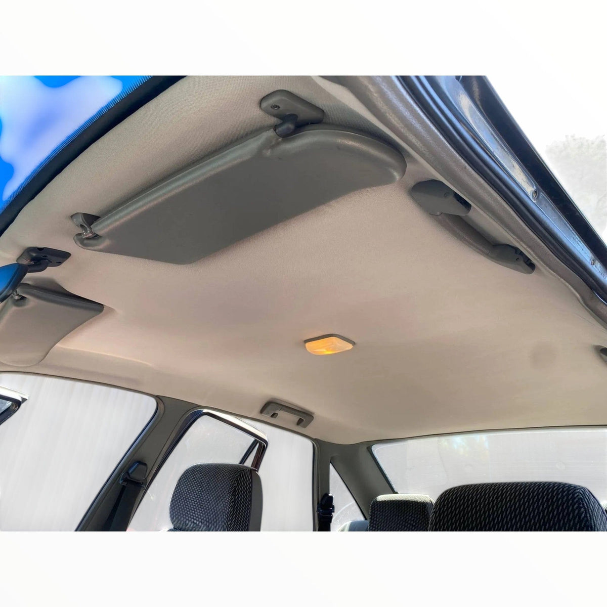 Fabric Agency Car Upholstrey Honey Comb Hood Lining Dark Grey 140 cm