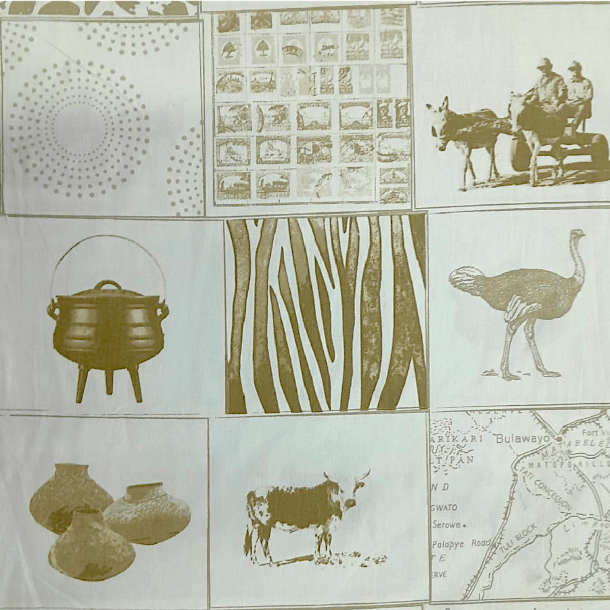 Fabric Printed Cotton Fabric Beige Fabric 100% Printed Cotton Twill African Pot 140 cm