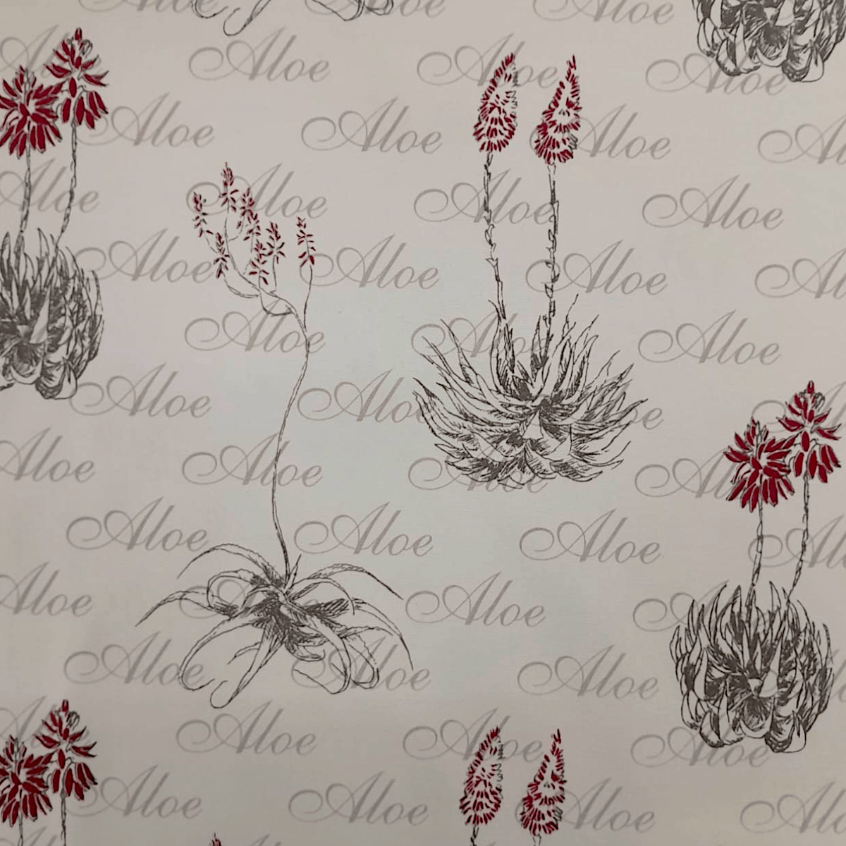Fabric Printed Cotton Fabric Fabric 100% Poly Cotton Aloe Natural 140 cm
