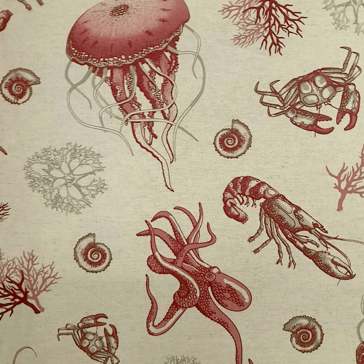 Fabric Printed Cotton Fabric Fabric 100% Printed Poly Cotton Sea Creatures 140 cm