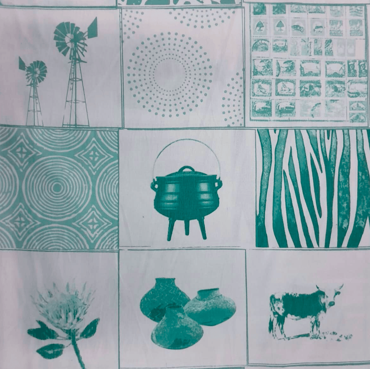 Fabric Printed Cotton Fabric Light Green Fabric 100% Printed Cotton Twill African Pot 140 cm