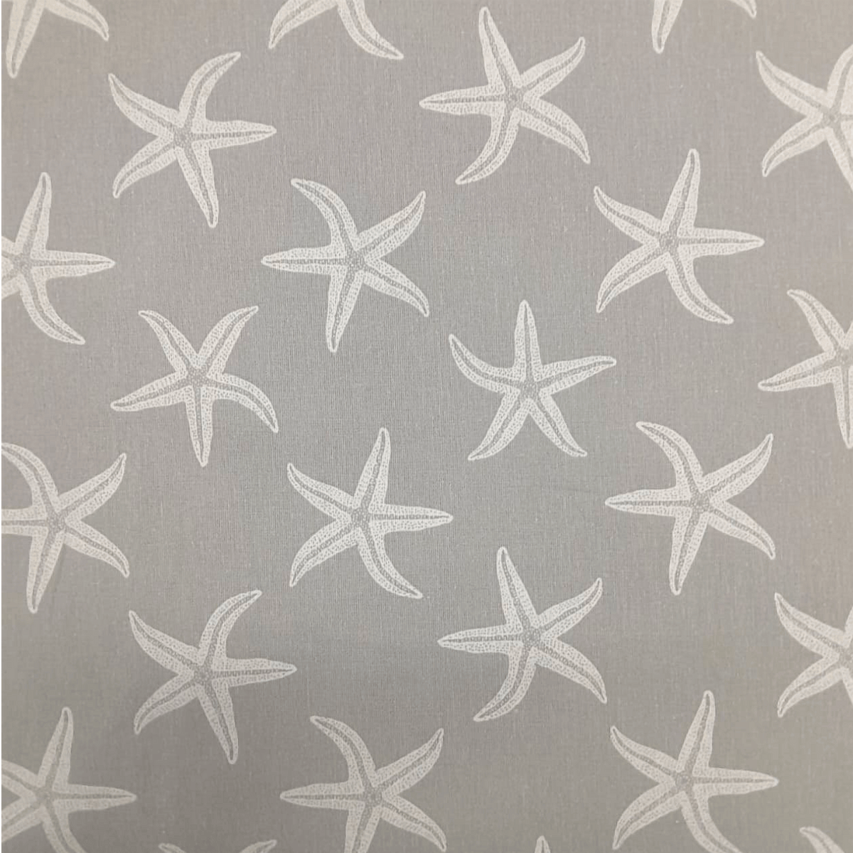 Fabric Printed Cotton Fabric Light Grey Fabric 100% Printed Poly Cotton StarFish 137 cm