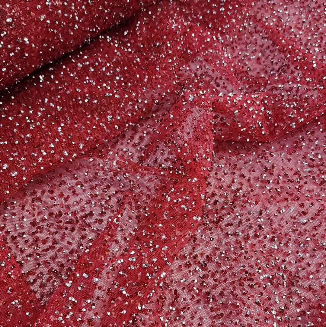 BEADED LACE Dress Fabrics Kendall Lace Fabric Red 140cm (7397289689177)