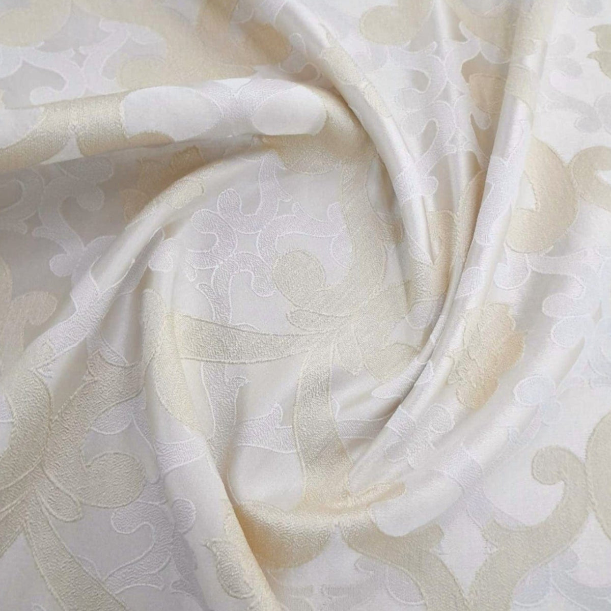 FAHM Curtain Fabrics Uber Jacquard Cream / Gold Curtain Fabric 280 cm