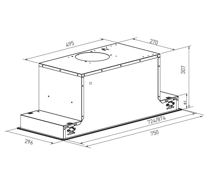 Falco cooker hood Falco 75cm Fully Integrated Glass Extractor FAL-75-BIG