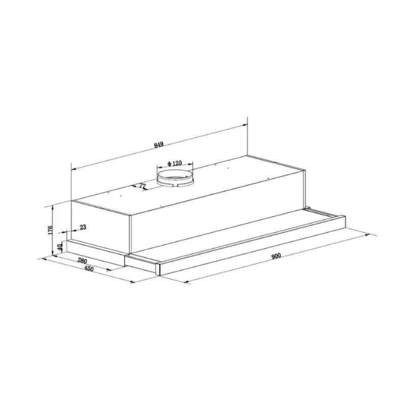 Falco extractor Falco 90cm Slide Down Extractor FAL-90-T62ST-B 90CM