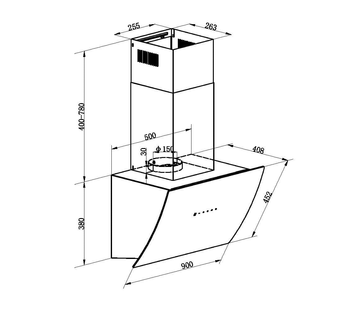 FALCO Extractor Fan FALCO 90cm Extractor FAL-90-SO3E