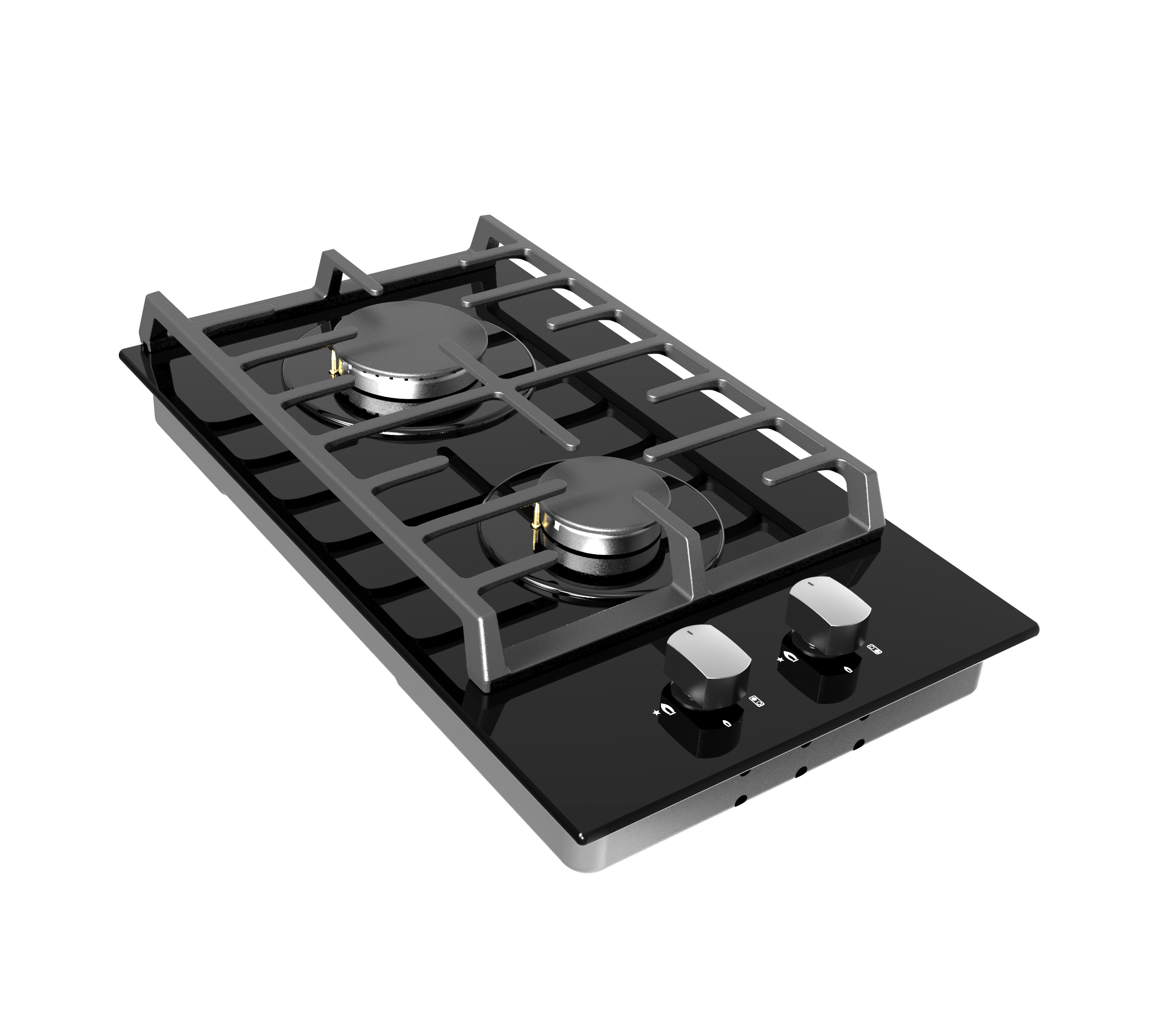 Falco Gas Hob Falco 30 cm Black Glass Gas Hob FAL- BGH-30 (7768002101337)