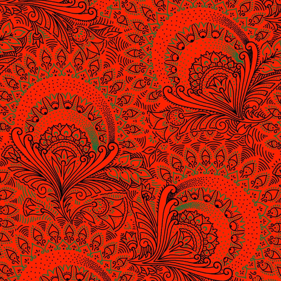 Original 3 Cat Fabric C/W16 DK Orange 90cm