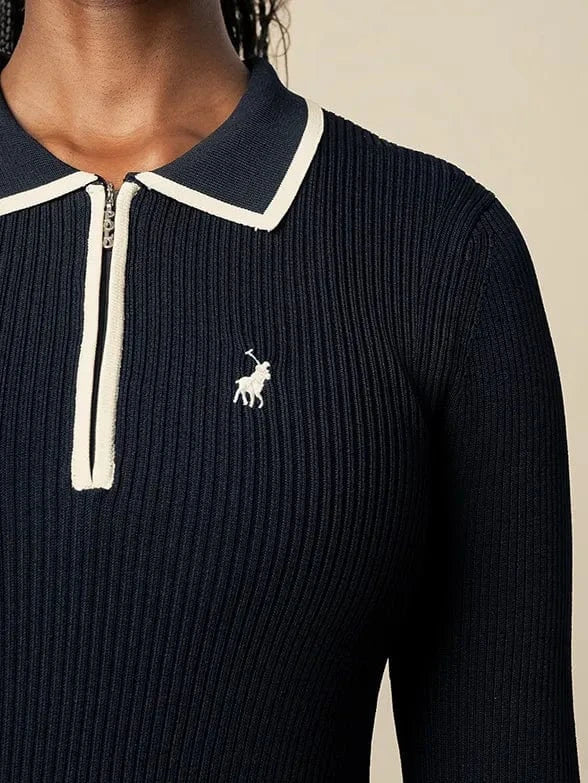 Polo Dress Polo Womens Laya Long Sleeve Knitted Golfer Dress
