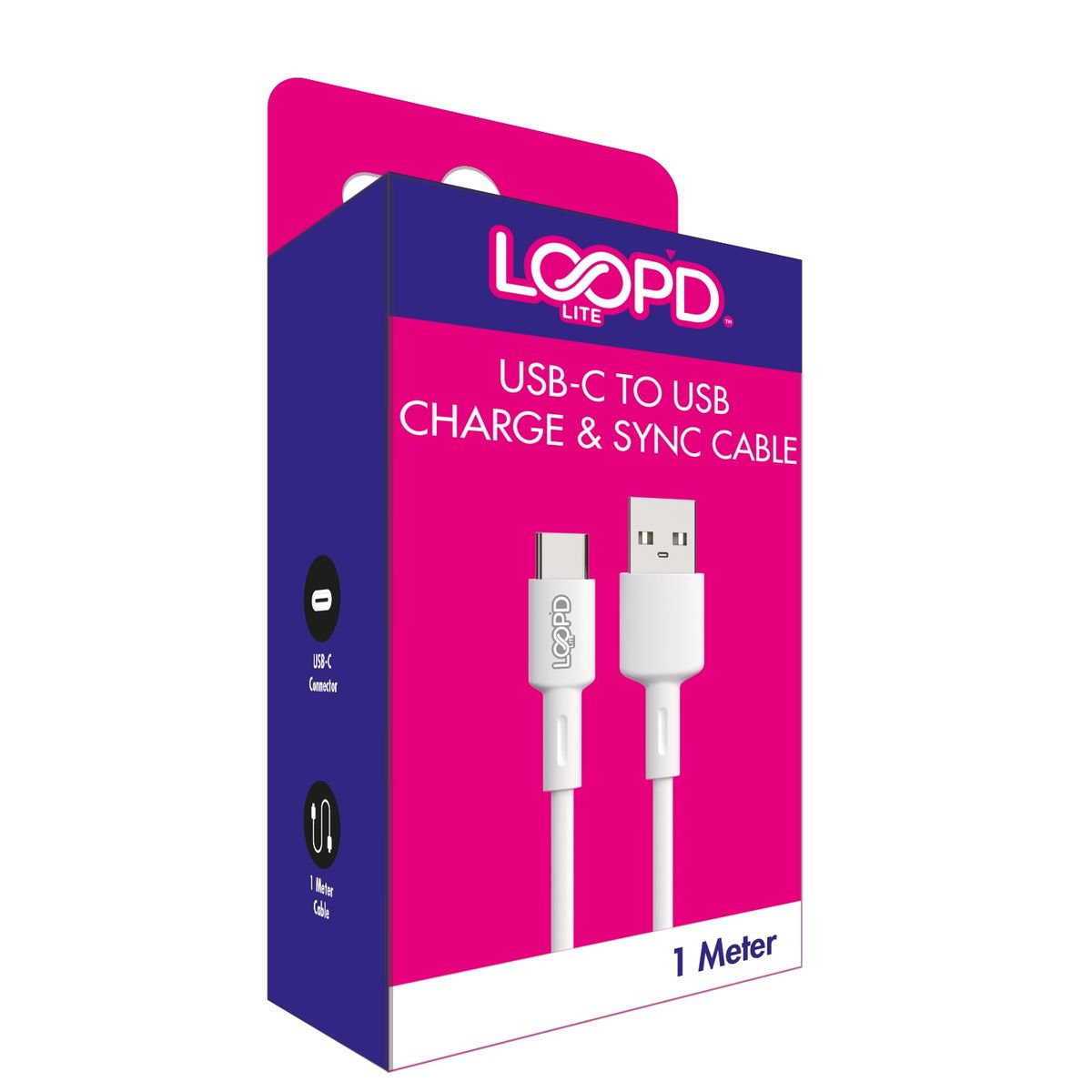Loopd Lite Type C USB 1Meter Cable - White