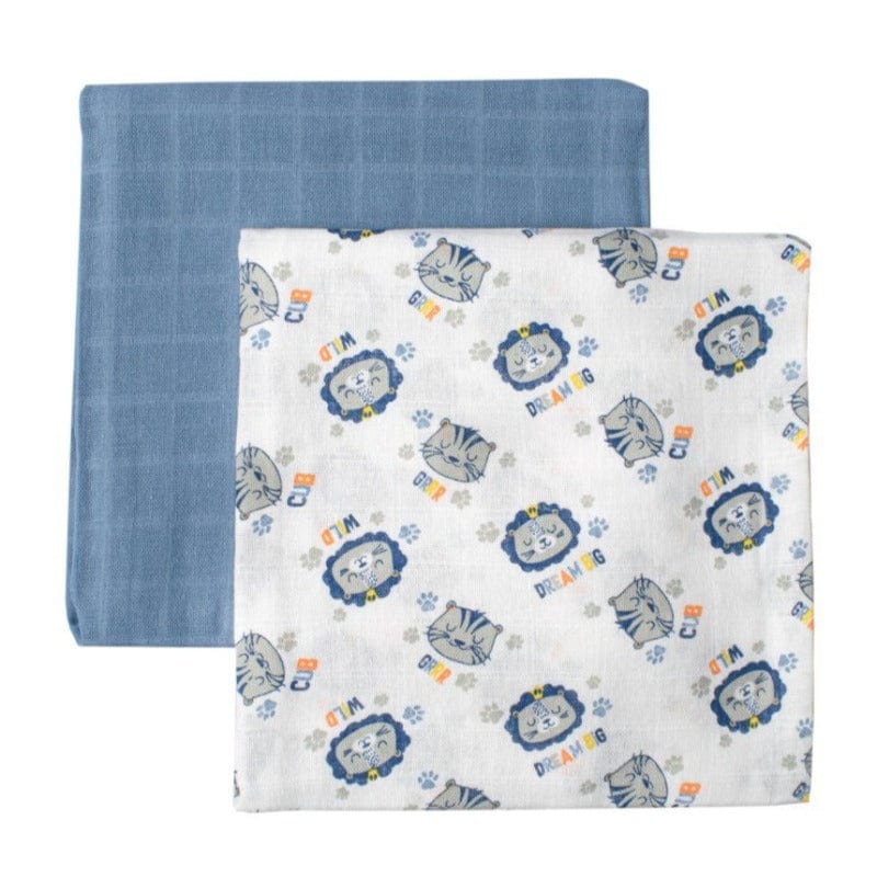 Snuggle BABY BLANKET Baby Lion Muslin Blankets 2-Pack (6901023408217)