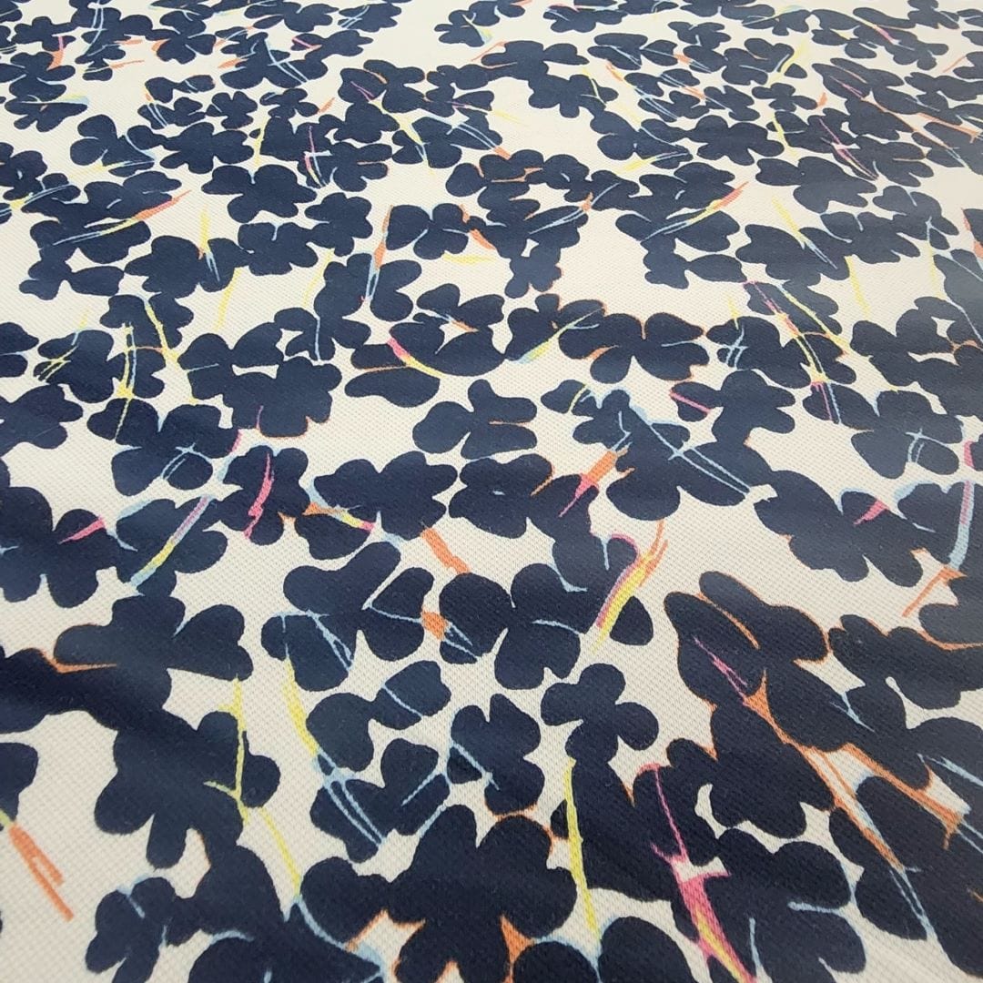 COTTON LYCRA Dress Fabrics Printed Cotton Jersey Knit Fabric 150 cm Blue Floral