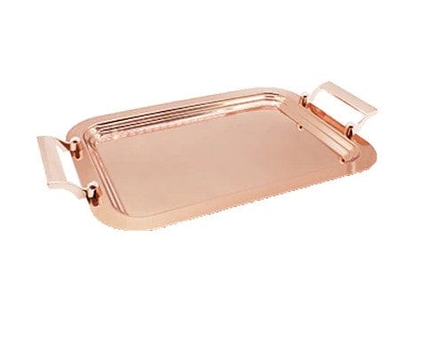 Seden SERVING TRAY Seden 18-10 Stainless Steel Large Rose Gold Tray With Rose Gold Handle (6576156115033)