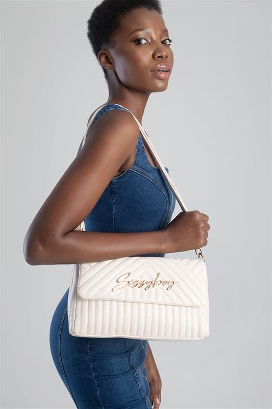 Sissyboy Cream Sissyboy Ladies Quilted Fold Over Bag (7335918108761)