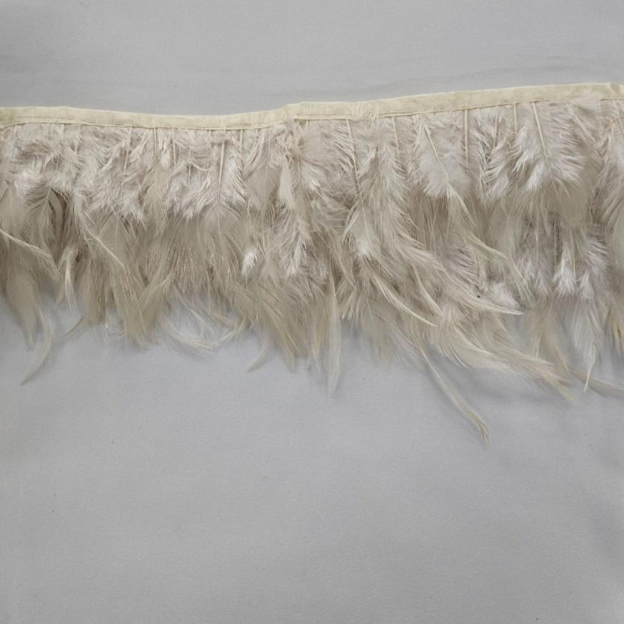 FEATHER TRIMMINGS HABBY Beige Feather Trimming Light Weight (7683985309785)