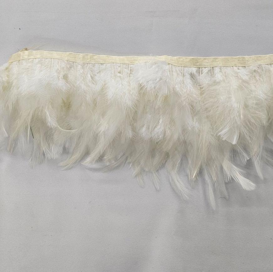 FEATHER TRIMMINGS HABBY Cream Feather Trimming Light Weight (7683985309785)