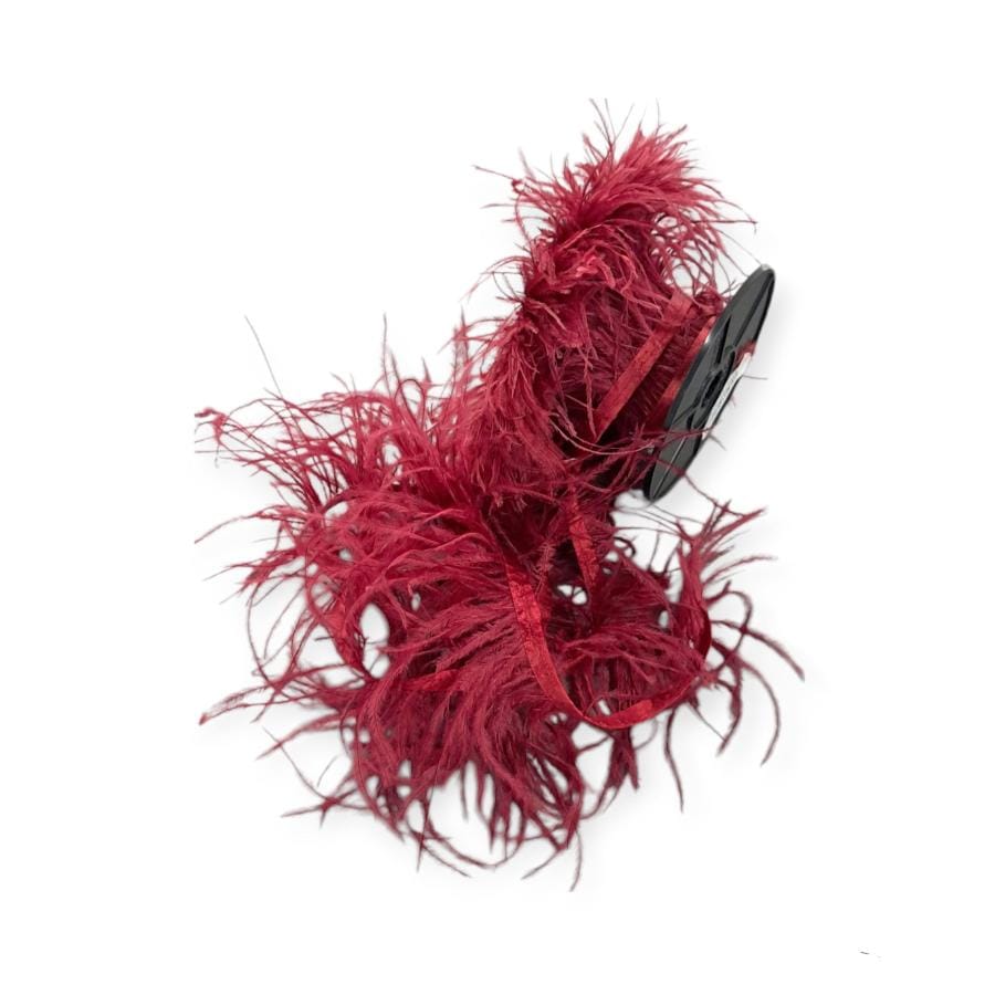 FEATHER TRIMMINGS Habby Maroon Ostrich Feathers (4790752018521)