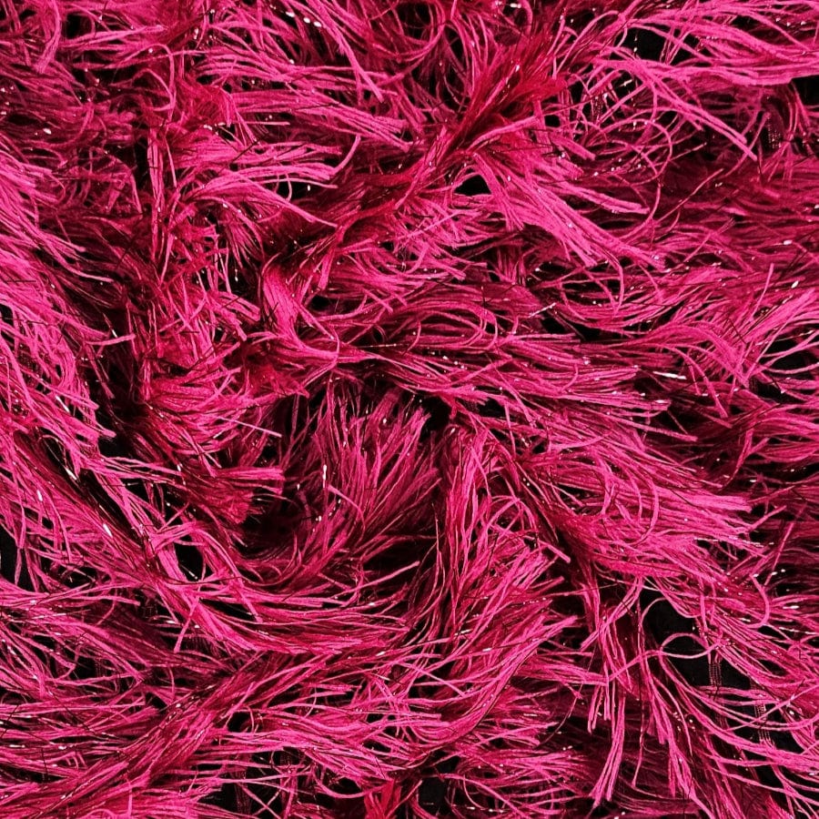 FEATHERS BROCADE Dress Fabric Cerise Feather Brocade 150cm