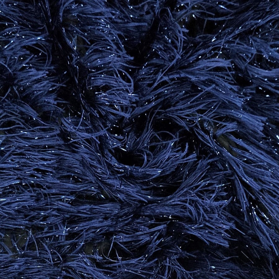 FEATHERS BROCADE Dress Fabric Navy Feather Brocade 150cm