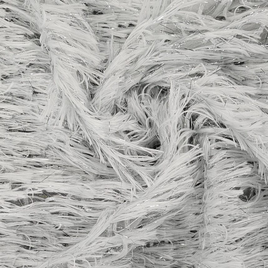 FEATHERS BROCADE Dress Fabric White Feather Brocade 150cm