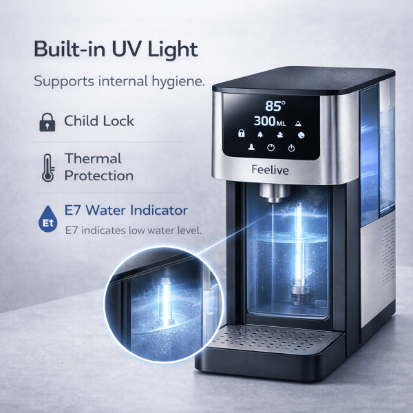 FEELIVE WATER DISPENSER Feelive Instant Hot and UV Cold Water Dispenser FWD40D
