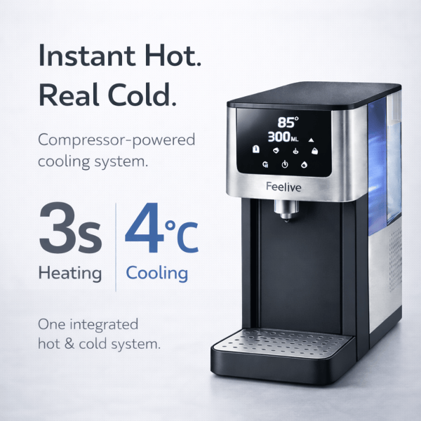 FEELIVE WATER DISPENSER Feelive Instant Hot and UV Cold Water Dispenser FWD40D