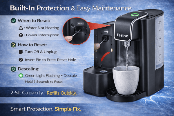 FEELIVE WATER DISPENSER Feelive Instant Hot Water Dispenser (One-Touch) FWD30M