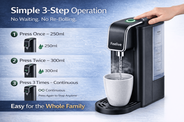 FEELIVE WATER DISPENSER Feelive Instant Hot Water Dispenser (One-Touch) FWD30M