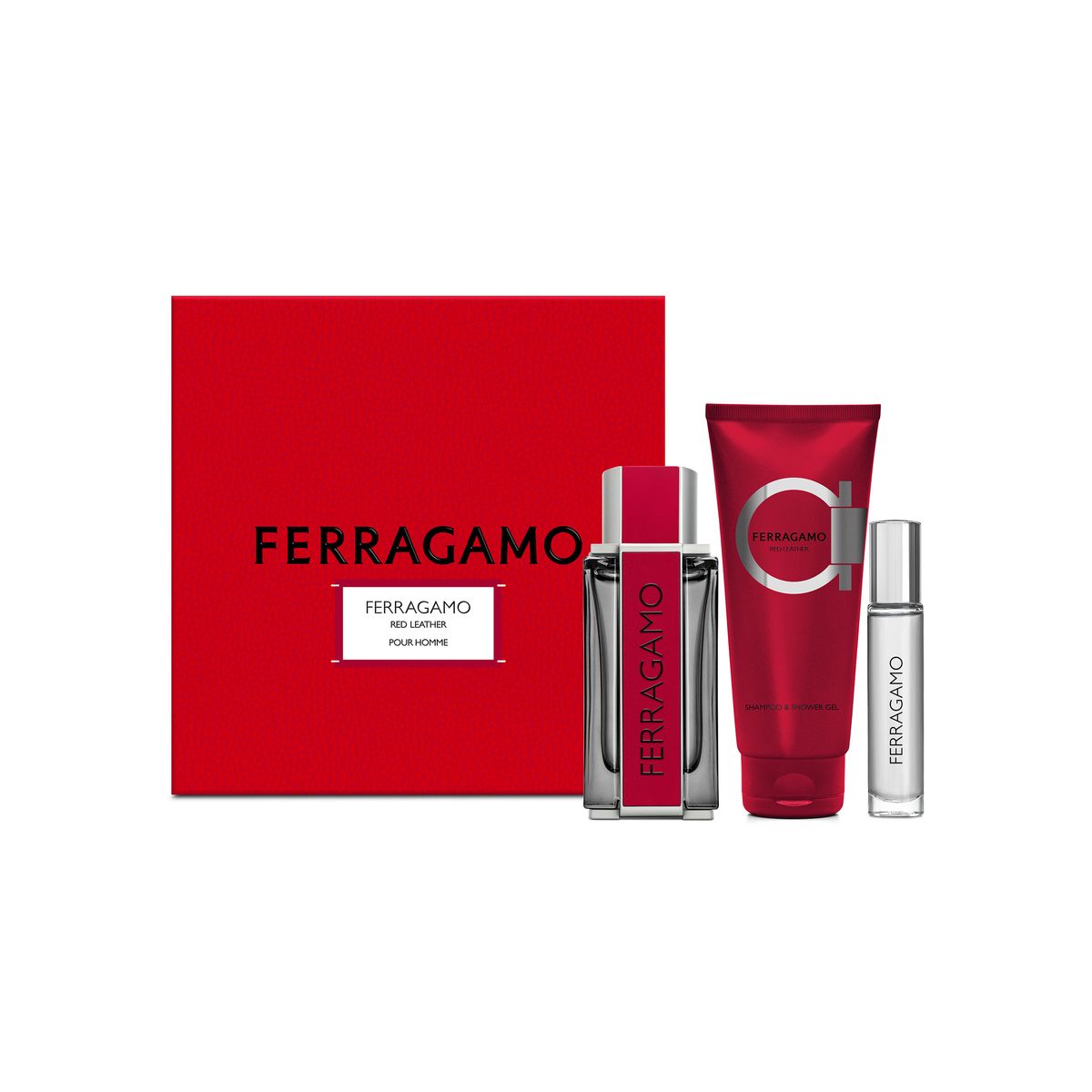 Ferragamo Fragrance Ferragamo Red Leather Coffret - 100ml Edp+100ml Shower Gel+ 10ML Travel Spray