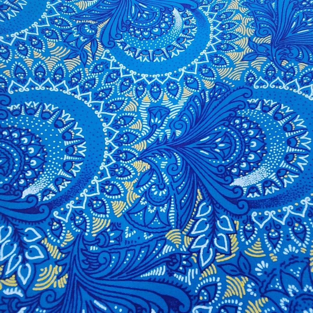 3 CATS Dress Fabrics 3 Cats Shweshwe Fabric C/w272 Blue H1296 90cm (7409328685145)