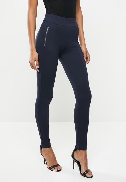 Sissy Boy Leggings 8 Sissy Boy Valery High Rise Legging With Front Metal Zip Navy (6689994473561)