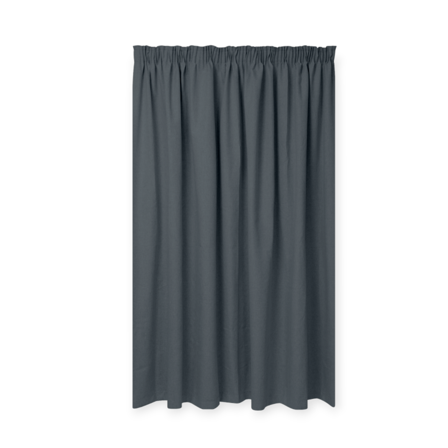 KUBU TAPED CURTAIN Kubu Jacquard Blockout Taped Curtain Ready To Hang Charcoal (7711110856793)