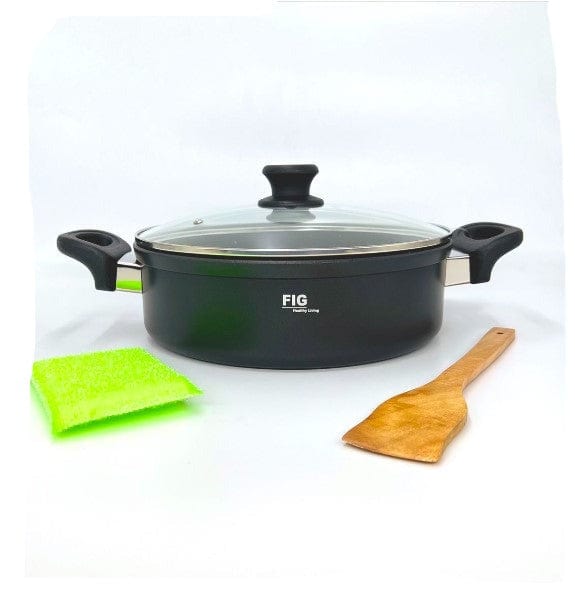 FIG POTS FIG Non-Stick Multipurpose Pan 28cm With Glass Lid (7589298241625)