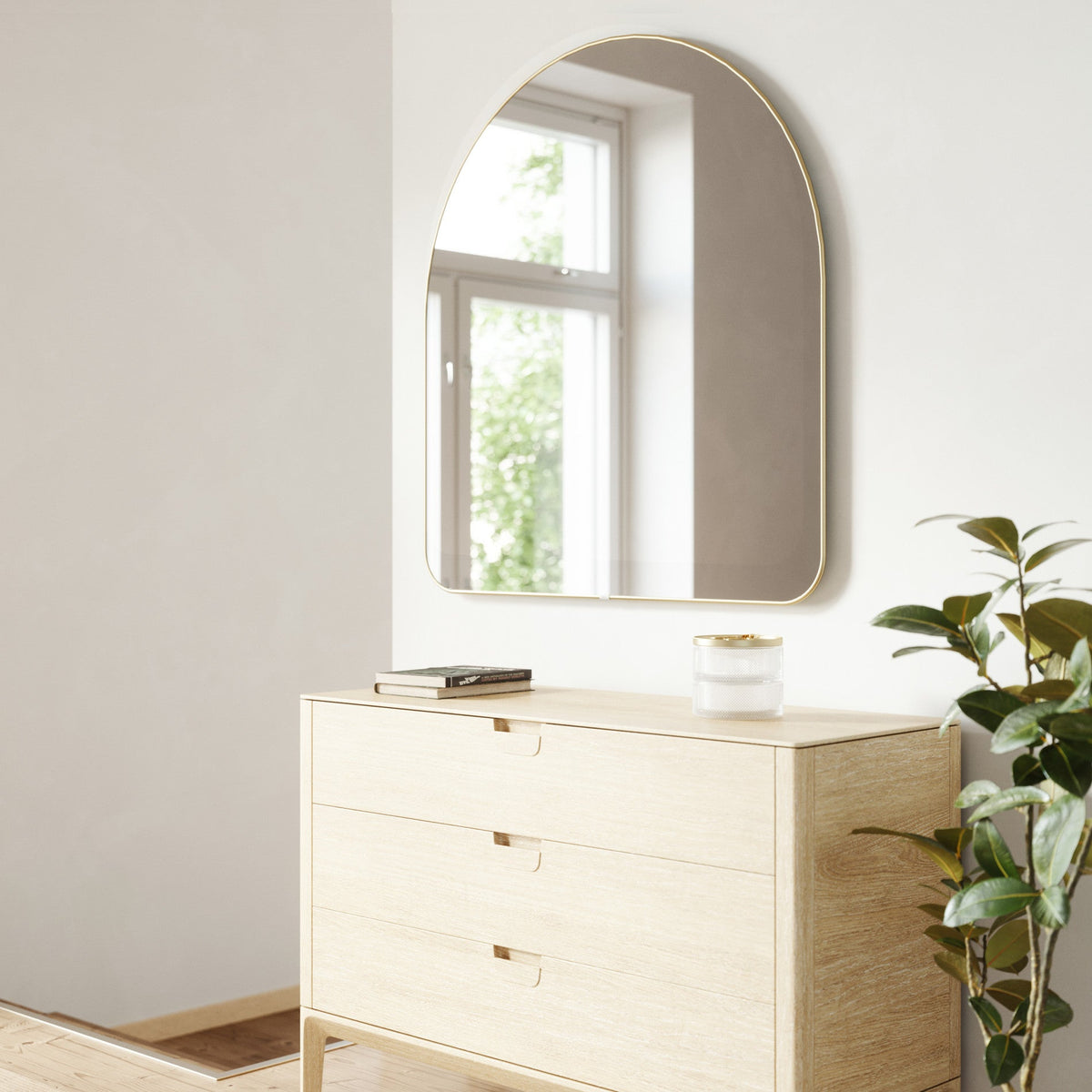 Umbra Hubba Arched Wall Mirror 86X91cm Brass UMB1017061104