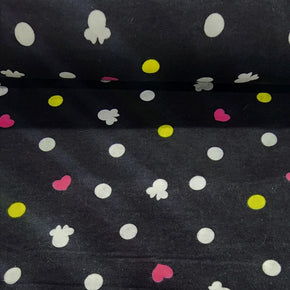 FLANNEL Dress Fabrics Printed Flannel Fabric Black Dot 110cm (7305692676185)