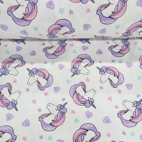 FLANNEL Dress Fabrics Printed Flannel Fabric Unicorn110cm (7305694707801)