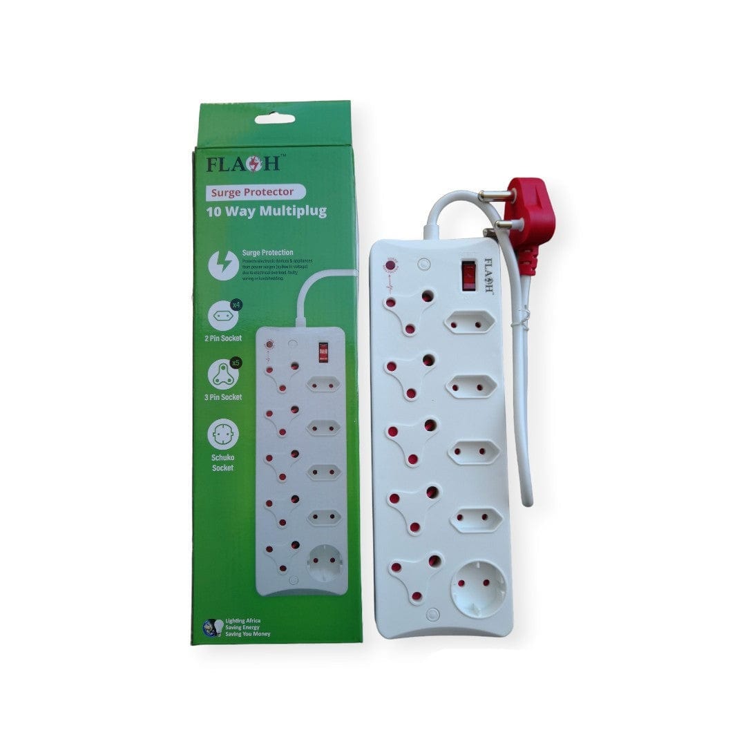 FLASH MULTIPLUG FLASH Surge Protector 10 Way Multiplug (7481301565529)