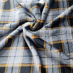 Fleece blanket Printed Mongolian Fleece Fabric Grey/Orange Check 150 cm (7589067063385)