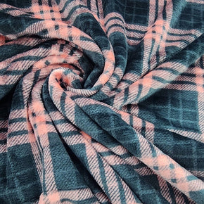 Fleece blanket Printed Mongolian Fleece Fabric Red Check 150 cm (7588994285657)