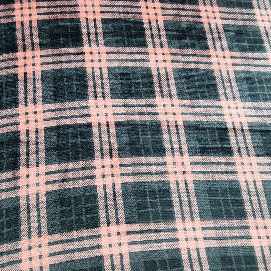 Fleece blanket Printed Mongolian Fleece Fabric Red Check 150 cm (7588994285657)