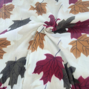 Fleece blanket Printed Polar Fleece Fabric Autumn Leaves 150 cm (7589055758425)