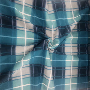 Fleece blanket Printed Polar Fleece Fabric Turquoise Check 150 cm (7564607783001)