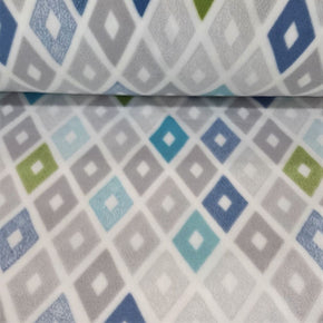 Fleece Blankets Printed Fleece Fabric Green Diamond 150cm (7308649988185)