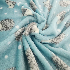 Fleece Blankets Printed Mongolian Fleece Fabric Hedgehog 150cm (7564608077913)