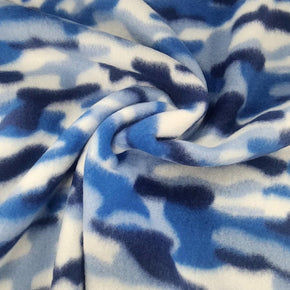 Fleece Blankets Printed Polar Fleece Fabric 150 cm Blue Camo (7667899662425)
