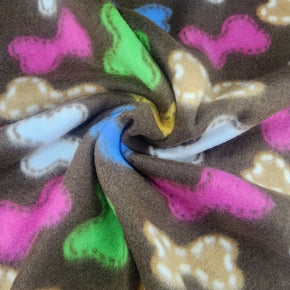 Fleece Blankets Printed Polar Fleece Fabric 150 cm Multi Bones (7667899498585)