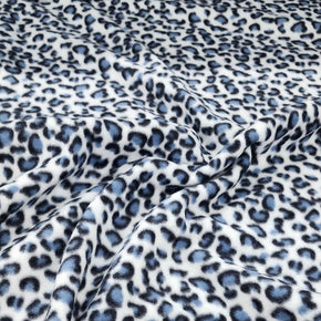 Fleece Blankets Printed Polar Fleece Fabric 150 cm White/Blue Leopard (7524278337625)