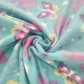 Fleece Blankets Printed Polar Fleece Fabric 150cm Butterflies (7582391042137)