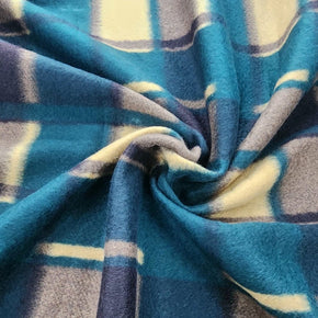 Fleece Blankets Printed Polar Fleece Fabric 150cm Green Check (7582392057945)